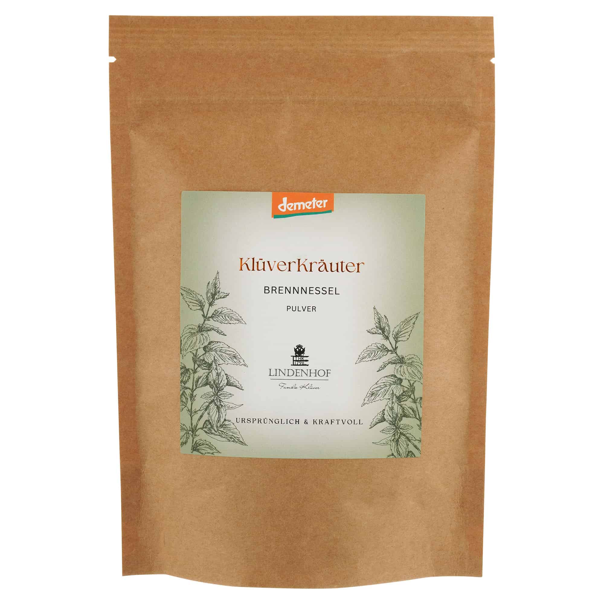 Demeter Brennnessel Pulver KlüverKräuter Lindenhof Familie Klüver